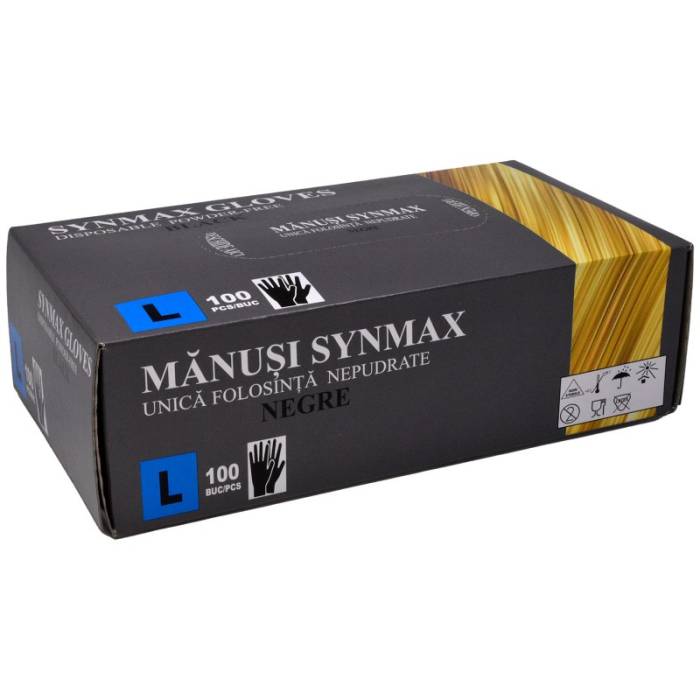 SYNMAX MANUSI NEGRE NEPUDRATE 100BUC L